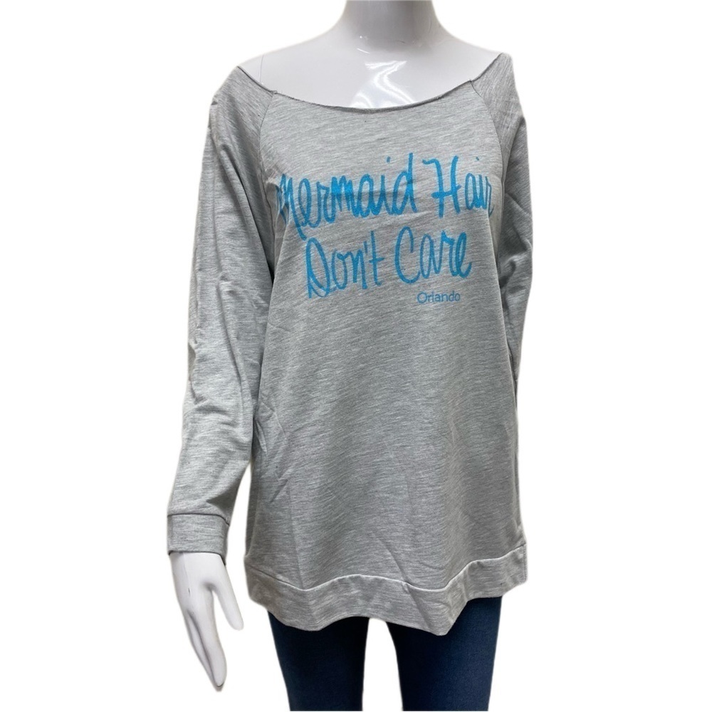 NEXT Level Long Sleeve Gray T-Shirt - Large scoop neck